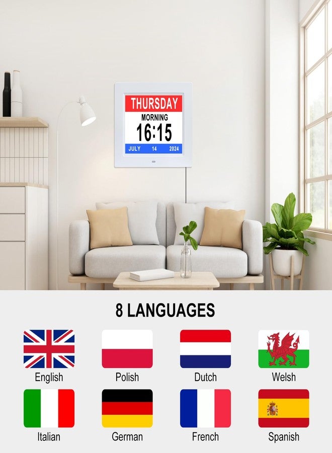 ybest [2020 Upgrade] Extra Large Digital Calendar Day Date Clocks with 12 Alarm Options Non-Abbreviated Day & Month impaired Vision Dementia Clock for Senior Elderly - Image 4